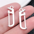 Mini pendentifs scie à métaux argentés pour création de bijoux DIY et porte-clés - Style Scie (20417)