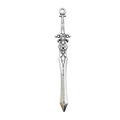 Vintage silver alloy gladiator sword pendant with decorative embossed hilt detail - Vintage Relief Sword Style (16189)