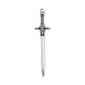 Vintage silver gladiator sword pendant with detailed carvings and hanging ring - Cross Design Short Sword Style (16192)