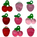 Acrylic resin fruit charms including cherry and strawberry for DIY jewelry making accessories - Cherry Strawberry Apple Mixed Style