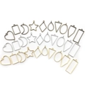 DIY geometric alloy open bezel pendant set in bronze, silver, and gold finishes - Mixed Three Colors Geometric Frame Set (HK411)