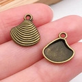 Pendentifs coquillage en bronze antique pour bijoux DIY avec texture vintage - Style Coquillage (3478)