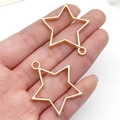 Goldfarbene sternförmige Hohlrahmen-Anhänger für DIY-Schmuckherstellung und Ohrringe - KC Gold Stern Stil