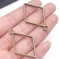 Antique bronze rhombus hollow frame pendant for DIY jewelry making accessories set - Ancient Bronze Rhombus Frame (10488)