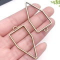 Antique bronze pentagon geometric frame charms for DIY jewelry making and resin crafts - Ancient Bronze Pentagonal Frame (10487)