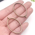 Bronze oval alloy open frame pendant charms with hanging loops for DIY jewelry making - Ancient Bronze Oval Frame (10486)