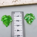 Green iridescent acrylic leaf charms for DIY earrings and jewelry making, 25mm size - Maple Leaf Style (21961) / 1 Piece (24x23mm) / Iridescent Dark Green