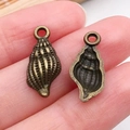 Pendentifs en bronze antique en forme de coquille spirale pour bijoux DIY avec détails - Style Conque (20719)