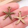 Lot de deux pendentifs étoile de mer en métal bronze antique pour bijoux DIY - Style Étoile de Mer (20720)