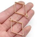 Goldene rhombenförmige Anhängerrahmen für DIY-Schmuckherstellung und Bastelprojekte - KC Gold Rhombus Stil