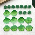 Grüne Acryl-Lotosblätter und Mini-Samenkapseln für DIY-Schmuckherstellung, 19er-Set - Lotuskern- und Blatt-Set (SN1113)