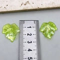 Iridescent acrylic green leaf pendant 25mm for DIY earrings and jewelry making - Maple Leaf Style (21969)