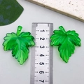 DIY green transparent acrylic maple leaf pendant accessory for hairpins with ruler measurement - Large Maple Leaf Style (21941) / 1 Piece (45x37mm) / Dark Green