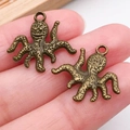 Pendentif pieuvre en bronze antique pour bijoux DIY avec finition texturée - Style Pieuvre (20727)