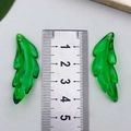 Translucent green acrylic leaf pendants for DIY jewelry and hair accessories crafting - Feather Leaf Style (21945) / 1 Piece (40x14mm) / Dark Green