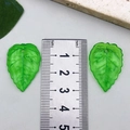 Translucent green acrylic leaf beads for DIY jewelry making, 25mm length size - Medium Leaf Style (21949) / 1 Piece (28x19mm) / Light Green