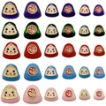 DIY colorful dharma lucky charms in five colors with character Fu for jewelry making - Stereo Perforated Large Hole Beads Set (SN1136)