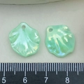 Light green iridescent shell flower petal charm for DIY jewelry and hair accessories - 炫彩花瓣(22000) / 1 Piece/Pack (18x16mm) / AB Iridescent Green