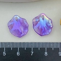 Iridescent purple peony petal charms for DIY jewelry making with top hanging hole - 炫彩花瓣(22001) / 1 Piece/Pack (18x16mm) / AB Iridescent Dark Purple