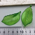 Translucent bright green leaf pendants for DIY handmade jewelry crafts set of two - Light Green Acrylic Large Leaf (21942)