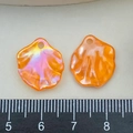 Iridescent orange pearl shell peony petals for DIY jewelry making accessories 2.3cm - AB Iridescent Orange