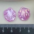 Iridescent pink and purple shell petal charms for DIY jewelry making with ruler scale - AB Iridescent Light Purple