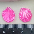 Pink iridescent ABS pearl shell peony petal charm with hole for DIY jewelry making - AB Iridescent Rose Red