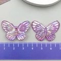 Ciondoli a farfalla viola cangianti in resina con trama radiale per la creazione di gioielli - Farfalla in Acrilico Cangiante Viola Chiaro