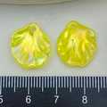 Iridescent yellow peony petal pendants made of ABS imitation pearl for DIY jewelry - Iridescent Yellow