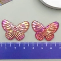 Ciondoli a farfalla in resina traslucida in rosa viola iridescente per gioielli fai da te - Farfalla in Acrilico Cangiante Rosso Chiaro