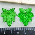 Translucent green maple leaf acrylic charms with veins and top hole for DIY jewelry - Multi-petal Leaf (22147) / 1 Piece (26x24mm)