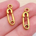 Ciondoli a spilla dorati vintage con asola per gioielli fai da te e bracciali - Stile Spilla Piccola Oro Antico (20226)
