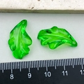 Translucent emerald green acrylic leaf pendants with vein texture for DIY jewelry making - Green Acrylic Leaf 24*14mm (22154)