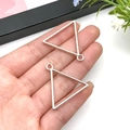 Silver triangle metal frame pendants for DIY jewelry making and earring crafts - 29x29mm / White K Triangle Frame (22234)