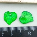 Translucent green maple leaf acrylic beads with vein texture for DIY jewelry making - Green Acrylic Leaf 17*16mm (22155)
