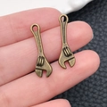 Antique bronze alloy wrench pendants for DIY keychain or necklace accessories - Antique Bronze Wrench (17383)