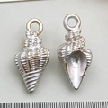 Pendentif en alliage de coquillage étoile de mer argenté pour bijoux DIY avec règle - Style Conque Blanche (8601)