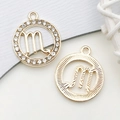 Pendentifs zodiaque dorés avec strass pour la création de bijoux DIY et l'artisanat - Scorpion Zodiaque (18614) / Signe du Zodiaque en Strass