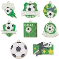 DIY enamel football charms set for keychains including soccer balls and goal banners - 8Pcs Mixed Soccer Set (SN1202)