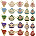 Enamel zongzi-shaped charms with smiley faces and Fu character for DIY bracelets - Assorted Zongzi Assortment (SN1143)
