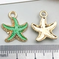 Pendentif étoile de mer émaillé vert en alliage pour création de bijoux DIY - Style Étoile de Mer Verte (8611)