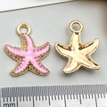 Pendentif étoile de mer en alliage avec base dorée et émail pour bijoux DIY - Style Étoile de Mer Rose (8612)