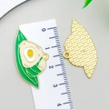 Creative enamel zongzi panda pendant in green and white alloy for DIY keychains - Double Zongzi Charm (23034)