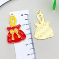 Lucky bag charm in red with gold finish and butterfly knot for DIY jewelry - Bow Lucky Bag (23037)