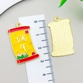 Chinese style Dragon Boat Festival panda scroll alloy pendant with enamel finish - Yellow Festival Tag (23040)