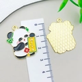 Enamel panda pendant for keychain and jewelry making with 28mm ruler scale - Duanwu Lucky Panda (23047)