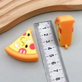 Miniature PVC pizza slice keychain accessory with realistic colorful toppings for DIY bags - Orange Simulation Triangle Pizza