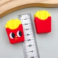 Miniature PVC French fries keychain pendant with cute cartoon face and measurement - Red Simulation French Fries