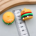 Cute realistic 25mm PVC burger charms with smiling faces for DIY keychains and bags - Orange Simulation Cute Burger