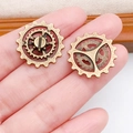 Antique bronze steampunk gear charms for DIY jewelry making and mechanical crafts - Gear Charm (8120)